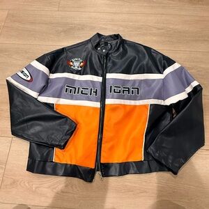 , Gray, and Orange Varsity Jacket